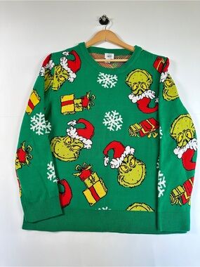 The Grinch Christmas Ugly Holiday Festive Sweater Green Size XL